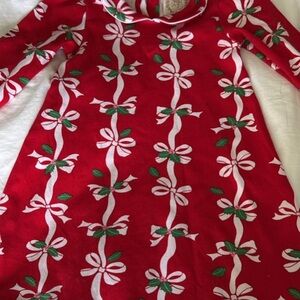 Holiday Christmas Red Nightgown with Bow Pattern